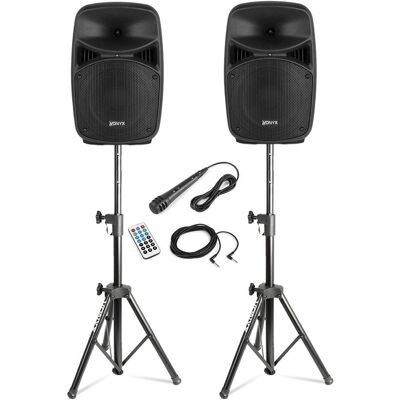 Vonyx PA system - Actieve DJ speakers met Bluetooth en standaards - Met microfoon - 8 (Aktiv), PA Lautsprecher, Schwarz Vonyx PA system - Actieve DJ speakers met Bluetooth en standaards - Met microfoon - 8 (Aktiv), PA Lautsprecher, Schwarz