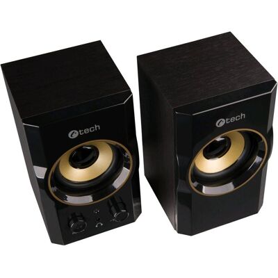 C-Tech SPK-11/Stereo/5W/Black, PC Lautsprecher, Gold, Schwarz C-Tech SPK-11/Stereo/5W/Black, PC Lautsprecher, Gold, Schwarz