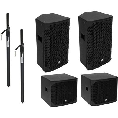 Omnitronic PA Set AZX aktiv L (Aktiv, 1x 350 W), PA Lautsprecher, Schwarz Omnitronic PA Set AZX aktiv L (Aktiv, 1x 350 W), PA Lautsprecher, Schwarz