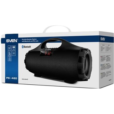 Sven Speaker PS-460, juodas (18W, Bluetooth, FM, USB, Micro SD, LED-display, 1800mA*h), SV-015237, Bluetooth Lautsprecher, Schwarz Sven Speaker PS-460, juodas (18W, Bluetooth, FM, USB, Micro SD, LED-display, 1800mA*h), SV-015237, Bluetooth Lautsprecher, Schwarz