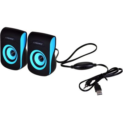 Esperanza Flamenco 2.0, black / blue, PC Lautsprecher, Schwarz Esperanza Flamenco 2.0, black / blue, PC Lautsprecher, Schwarz
