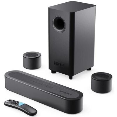 Majority Bowfell Halo schwarz / 5.1-Kanal-System / 300 W / HDMI / Bluetooth / USB / AUX (300 W, 5.1 Kanal), Soundbar, Schwarz Majority Bowfell Halo schwarz / 5.1-Kanal-System / 300 W / HDMI / Bluetooth / USB / AUX (300 W, 5.1 Kanal), Soundbar, Schwarz