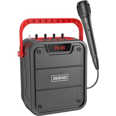 Dudao Bluetooth 5.0 Wireless Speaker 10W 4800mAh Microphone Karaoke System Black (Y15s-Black) (8 h), Bluetooth Lautsprecher, Schwarz Dudao Bluetooth 5.0 Wireless Speaker 10W 4800mAh Microphone Karaoke System Black (Y15s-Black) (8 h), Bluetooth Lautsprecher, Schwarz