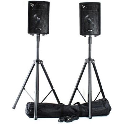 Tracer - Vonyx et met twee SL8 met luidsprekerstandaards en kabels - Complete 800W et. (Passiv), PA Lautsprecher, Schwarz Tracer - Vonyx et met twee SL8 met luidsprekerstandaards en kabels - Complete 800W et. (Passiv), PA Lautsprecher, Schwarz