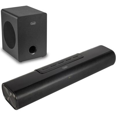 Trevi Barra De Sonido 90w Subwoofer 2.1 Inalámbrico Bluetooth USB Entrada Auxiliar Hdm (90 W, 2.1 Kanal), Soundbar, Schwarz Trevi Barra De Sonido 90w Subwoofer 2.1 Inalámbrico Bluetooth USB Entrada Auxiliar Hdm (90 W, 2.1 Kanal), Soundbar, Schwarz