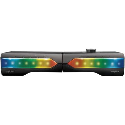 LogiLink Mobile Soundbar mit Party Light, 2-in-1-Gaming-Sound-System (6 W, 2.0 Kanal), Soundbar, Schwarz LogiLink Mobile Soundbar mit Party Light, 2-in-1-Gaming-Sound-System (6 W, 2.0 Kanal), Soundbar, Schwarz