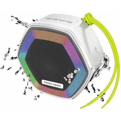 SBS MUSIC HERO IBIZA wasserfester Bluetooth Lautsprecher mit mehrfarbigen LEDs (3 h), Bluetooth Lautsprecher, Weiss, Mehrfarbig SBS MUSIC HERO IBIZA wasserfester Bluetooth Lautsprecher mit mehrfarbigen LEDs (3 h), Bluetooth Lautsprecher, Weiss, Mehrfarbig