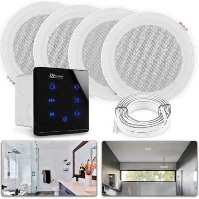 Power Dynamics A100 badkamerspeaker set - Bluetooth speaker voor badkamer - 5 Inch - (Aktiv), PA Lautsprecher, Weiss Power Dynamics A100 badkamerspeaker set - Bluetooth speaker voor badkamer - 5 Inch - (Aktiv), PA Lautsprecher, Weiss