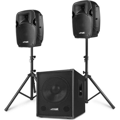 Max Music MX700 (Aktiv, 1x 700 W), PA Lautsprecher, Schwarz Max Music MX700 (Aktiv, 1x 700 W), PA Lautsprecher, Schwarz
