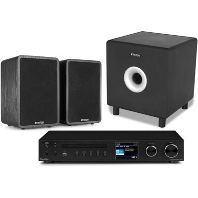 Fenton 2.1 geluidssysteem voor thuis - Set met subwoofer en 2 speakers - Bluetooth (Set, 200 W), HiFi + Heimkino Lautsprecher, Schwarz Fenton 2.1 geluidssysteem voor thuis - Set met subwoofer en 2 speakers - Bluetooth (Set, 200 W), HiFi + Heimkino Lautsprecher, Schwarz