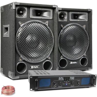 Skytec MAX12 mit SPL700 -Verstärker - 700W komplette Installation (Aktiv), PA Lautsprecher, Schwarz Skytec MAX12 mit SPL700 -Verstärker - 700W komplette Installation (Aktiv), PA Lautsprecher, Schwarz