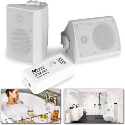 Power Dynamics speakers - Geluidsinstallatie met 2 outdoor speakers en versterker met Bluetooth - Perfect voor over, Bluetooth Lautsprecher, Weiss Power Dynamics speakers - Geluidsinstallatie met 2 outdoor speakers en versterker met Bluetooth - Perfect voor over, Bluetooth Lautsprecher, Weiss
