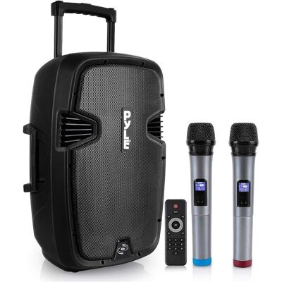 Pyle Altoparlante Portatile PA Karaoke Bluetooth (Aktiv), PA Lautsprecher, Schwarz Pyle Altoparlante Portatile PA Karaoke Bluetooth (Aktiv), PA Lautsprecher, Schwarz