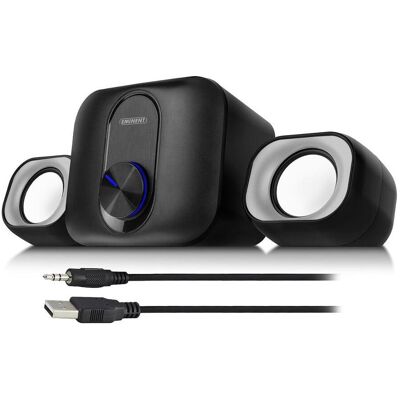Eminent 2.1 Stereo speaker set for PC and laptop, USB powered, PC Lautsprecher, Schwarz Eminent 2.1 Stereo speaker set for PC and laptop, USB powered, PC Lautsprecher, Schwarz