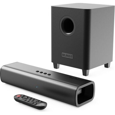 Majority Naga 40 Plus Bluetooth Soundbar + Wireless Sub - Black (200 W), Soundbar, Schwarz Majority Naga 40 Plus Bluetooth Soundbar + Wireless Sub - Black (200 W), Soundbar, Schwarz
