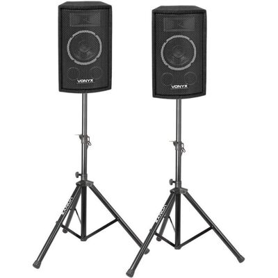 Vonyx speakers - SL6 - Set van 2 speakers met 6 woofer 500W max. - Incl. statieven (Passiv), PA Lautsprecher, Schwarz Vonyx speakers - SL6 - Set van 2 speakers met 6 woofer 500W max. - Incl. statieven (Passiv), PA Lautsprecher, Schwarz