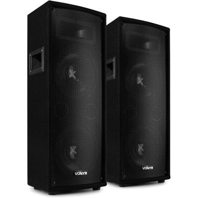 Tracer - Vonyx SL28 et - Set van twee 800W boxen met dubbele 8 woofers (Passiv), PA Lautsprecher, Schwarz Tracer - Vonyx SL28 et - Set van twee 800W boxen met dubbele 8 woofers (Passiv), PA Lautsprecher, Schwarz