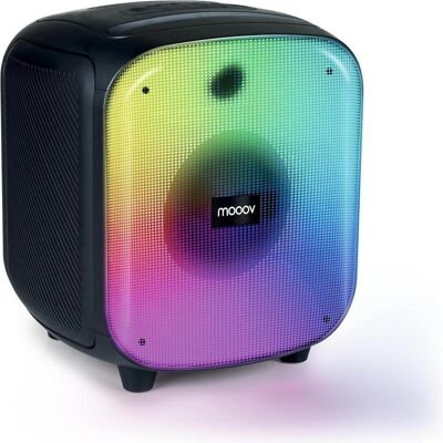 Mooov Kabellose Party Cube Lautsprecher - Lichteffekte - Partymodus - Schwarz und Blau - Lautsprecher Mooov Kabellose Party Cube Lautsprecher - Lichteffekte - Partymodus - Schwarz und Blau - Lautsprecher