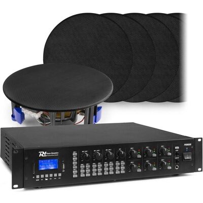Power Dynamics Bluetooth geluidsinstallatie van - 12 zwarte plafondspeakers + 360W versterker (Passiv), PA Lautsprecher, Schwarz Power Dynamics Bluetooth geluidsinstallatie van - 12 zwarte plafondspeakers + 360W versterker (Passiv), PA Lautsprecher, Schwarz
