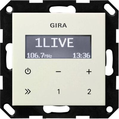 Gira UP-Radio 228401 RDS o. Lautsprecher System 55 cw, Radio, Weiss Gira UP-Radio 228401 RDS o. Lautsprecher System 55 cw, Radio, Weiss