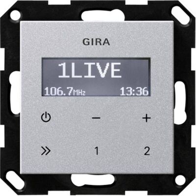 Gira UP-Radio RDS o.Lautsprecher System 55 F Alu (Radio Frequency (RF)), Radio, Silber Gira UP-Radio RDS o.Lautsprecher System 55 F Alu (Radio Frequency (RF)), Radio, Silber