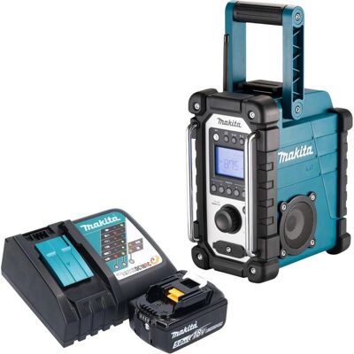 Makita DMR 116 RT1 Akku Baustellenradio 14,4 - 18 V AM FM AUX + 1x Akku 5,0 Ah + Ladegerät (AM, FM), Radio, Schwarz Makita DMR 116 RT1 Akku Baustellenradio 14,4 - 18 V AM FM AUX + 1x Akku 5,0 Ah + Ladegerät (AM, FM), Radio, Schwarz