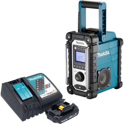 Makita DMR 116 RY1 Akku Baustellenradio 14,4 - 18 V AM FM AUX + 1x Akku 1,5 Ah + Ladegerät (AM, FM), Radio, Schwarz Makita DMR 116 RY1 Akku Baustellenradio 14,4 - 18 V AM FM AUX + 1x Akku 1,5 Ah + Ladegerät (AM, FM), Radio, Schwarz