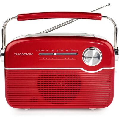 Thomson Retro Bluetooth Radio w/ Solar Charging - Red (FM, Bluetooth), Radio, Rot Thomson Retro Bluetooth Radio w/ Solar Charging - Red (FM, Bluetooth), Radio, Rot