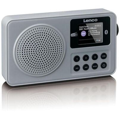 Lenco kompaktes DAB+ Radio PDR-034 FM/BT/AUX-In, Akku (DAB+, Bluetooth), Radio, Grau Lenco kompaktes DAB+ Radio PDR-034 FM/BT/AUX-In, Akku (DAB+, Bluetooth), Radio, Grau