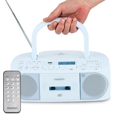 Medion LIFE DRX-1 Plus Boombox (DAB+, FM, PLL, Bluetooth), Radio, Blau Medion LIFE DRX-1 Plus Boombox (DAB+, FM, PLL, Bluetooth), Radio, Blau