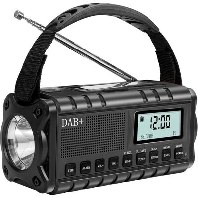 SiGN Emergency Radio DAB+/FM with Hand Crank/Battery/Solar Cells/USB Power – Black (DAB+, FM), Radio, Schwarz SiGN Emergency Radio DAB+/FM with Hand Crank/Battery/Solar Cells/USB Power – Black (DAB+, FM), Radio, Schwarz