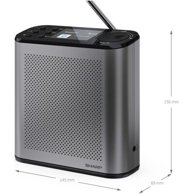 Sharp DR-P530 Osaka (DAB+, FM, Bluetooth), Radio, Schwarz, Grau Sharp DR-P530 Osaka (DAB+, FM, Bluetooth), Radio, Schwarz, Grau