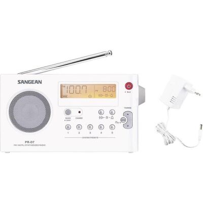Sangean Kofferradio PR D7 (AM, FM), Radio, Weiss Sangean Kofferradio PR D7 (AM, FM), Radio, Weiss