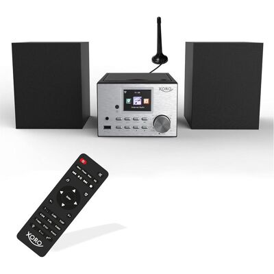 Xoro Mikrostereo-Anlage mit Internetradio, DAB+, Bluetooth, CD-Player und USB-Mediaplayer (DAB+, FM, Internetradio, Bluetooth, WLAN), Radio, Silber Xoro Mikrostereo-Anlage mit Internetradio, DAB+, Bluetooth, CD-Player und USB-Mediaplayer (DAB+, FM, Internetradio, Bluetooth, WLAN), Radio, Silber