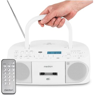 Medion LIFE DRX-1 Plus Boombox (DAB+, FM, PLL, Bluetooth), Radio, Weiss Medion LIFE DRX-1 Plus Boombox (DAB+, FM, PLL, Bluetooth), Radio, Weiss