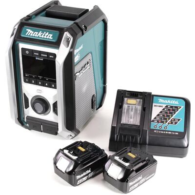 Makita DMR 115 RM Akku Baustellenradio 12V - 18V Bluetooth DAB+ IP65 + 2x Akku 4,0 Ah + Ladegerät (DAB, DAB+, FM, Bluetooth), Radio Makita DMR 115 RM Akku Baustellenradio 12V - 18V Bluetooth DAB+ IP65 + 2x Akku 4,0 Ah + Ladegerät (DAB, DAB+, FM, Bluetooth), Radio