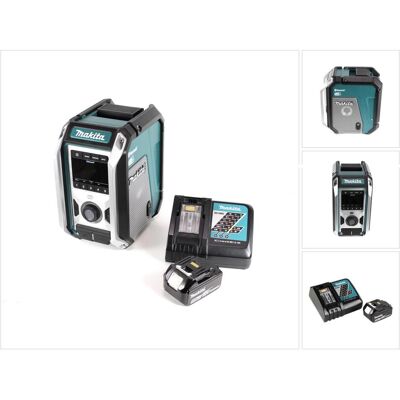 Makita DMR 115 RT1 Akku Baustellenradio 12V - 18V Bluetooth DAB+ IP65- + 1x Akku 5,0 Ah + Ladegerät (DAB+, FM, Bluetooth), Radio Makita DMR 115 RT1 Akku Baustellenradio 12V - 18V Bluetooth DAB+ IP65- + 1x Akku 5,0 Ah + Ladegerät (DAB+, FM, Bluetooth), Radio