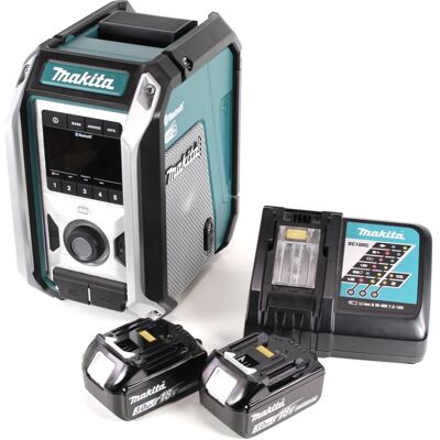 Makita DMR 115 RF Akku Baustellenradio 12V - 18V Bluetooth DAB+ IP65 + 2x Akku 3,0 Ah + Ladegerät (DAB, DAB+, FM, Bluetooth), Radio Makita DMR 115 RF Akku Baustellenradio 12V - 18V Bluetooth DAB+ IP65 + 2x Akku 3,0 Ah + Ladegerät (DAB, DAB+, FM, Bluetooth), Radio