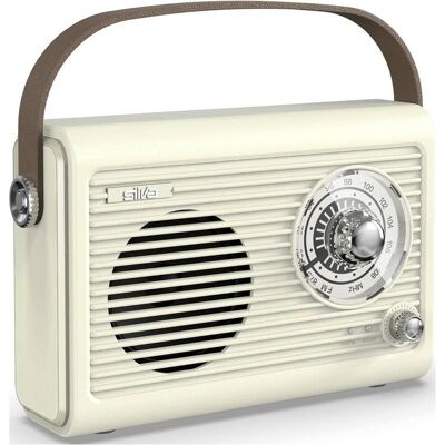 Silva Schneider Mono 1966 BT beige tragbares Retro-Radio mit 1500mAh Akku (FM, Bluetooth), Radio, Beige Silva Schneider Mono 1966 BT beige tragbares Retro-Radio mit 1500mAh Akku (FM, Bluetooth), Radio, Beige