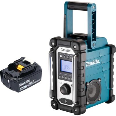 Makita DMR 116 M1 Akku Baustellenradio 14,4 - 18 V AM FM AUX + 1x Akku 4,0 Ah - ohne Ladegerät (AM, FM), Radio, Schwarz Makita DMR 116 M1 Akku Baustellenradio 14,4 - 18 V AM FM AUX + 1x Akku 4,0 Ah - ohne Ladegerät (AM, FM), Radio, Schwarz