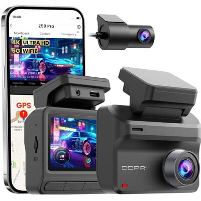DDpai Z50 Pro Dual (Eingebautes Display, Eingebautes Mikrofon, GPS-Empfänger, 4K), Dashcam, Schwarz DDpai Z50 Pro Dual (Eingebautes Display, Eingebautes Mikrofon, GPS-Empfänger, 4K), Dashcam, Schwarz