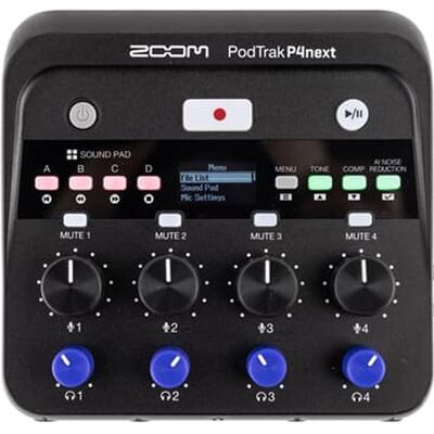 Zoom PodTrak P4next (EU/UK) 4-Spur Podcast (Handheld, Mehrspurrecorder), Audiorecorder, Schwarz Zoom PodTrak P4next (EU/UK) 4-Spur Podcast (Handheld, Mehrspurrecorder), Audiorecorder, Schwarz