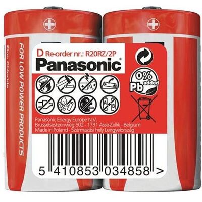 Panasonic Zink-Kohle-Batterien (Rote Ware) D 1,5V (2 Stk., D), Batterien + Akkus Panasonic Zink-Kohle-Batterien (Rote Ware) D 1,5V (2 Stk., D), Batterien + Akkus