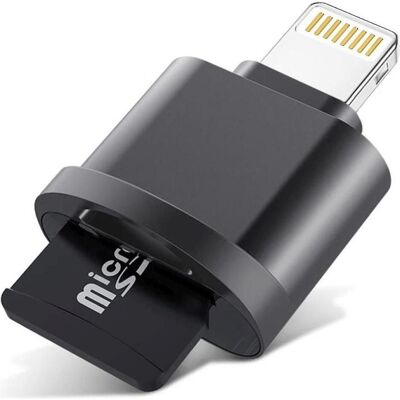 PowerGuard Mini Lightning MicroSD Adapter für Photo, Video, File Transfer (Lightning), Speicherkartenlesegerät, Grau PowerGuard Mini Lightning MicroSD Adapter für Photo, Video, File Transfer (Lightning), Speicherkartenlesegerät, Grau