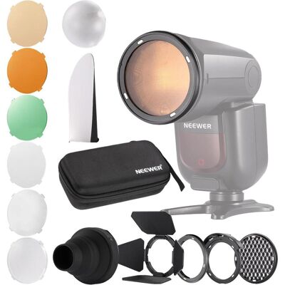 Neewer Flash Magnetic Accessory Kit For Z1 Round Head (Blitzdiffusor), Blitzgerät Zubehör, Schwarz, Mehrfarbig Neewer Flash Magnetic Accessory Kit For Z1 Round Head (Blitzdiffusor), Blitzgerät Zubehör, Schwarz, Mehrfarbig