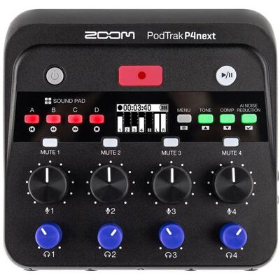 Zoom PodTrak P4next (EU/UK) 4-Spur Podcast (Handheld, Mehrspurrecorder), Audiorecorder, Schwarz Zoom PodTrak P4next (EU/UK) 4-Spur Podcast (Handheld, Mehrspurrecorder), Audiorecorder, Schwarz