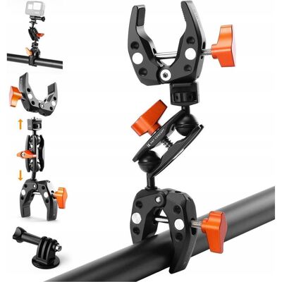 K&F Concept Mocowanie Uchwyt Imadło 2x Zacisk Crab Clamp Magic Arm K&f 1.5kg 1/4" Ms25 / Kf31.096, Stativ Zubehör, Schwarz K&F Concept Mocowanie Uchwyt Imadło 2x Zacisk Crab Clamp Magic Arm K&f 1.5kg 1/4" Ms25 / Kf31.096, Stativ Zubehör, Schwarz