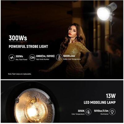 Neewer Q300 300W 2.4G Outdoor Studio Flash Strobe with Li-Ion Battery (EU) (Blitzkopf, 300 Ws), Studioblitz, Schwarz Neewer Q300 300W 2.4G Outdoor Studio Flash Strobe with Li-Ion Battery (EU) (Blitzkopf, 300 Ws), Studioblitz, Schwarz