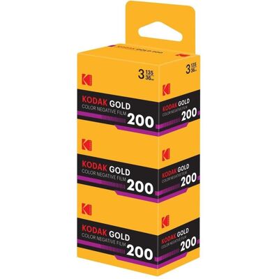 Kodak Gold 200 135-36 3er-Pack im Blister, Analogfilm, Gold Kodak Gold 200 135-36 3er-Pack im Blister, Analogfilm, Gold