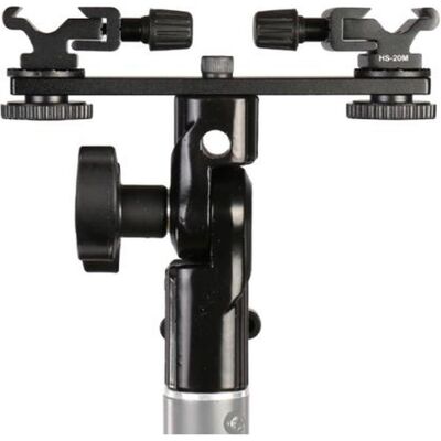 Falcon Eyes Twin Mount Tilting Bracket + 2 x Blitzschuh CLD-14A (Blitzgerät Adapter), Blitzgerät Zubehör, Schwarz Falcon Eyes Twin Mount Tilting Bracket + 2 x Blitzschuh CLD-14A (Blitzgerät Adapter), Blitzgerät Zubehör, Schwarz